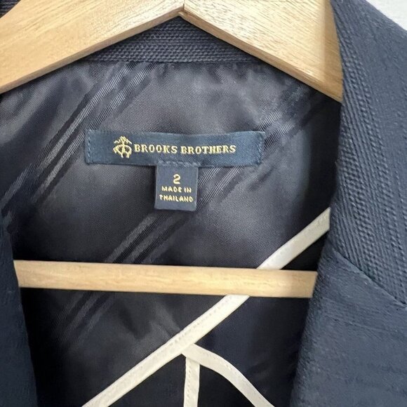 Brooks Brothers Navy Blue Cotton Blend Nautical Blazer Jacket Sz 2 - Picture 11 of 12